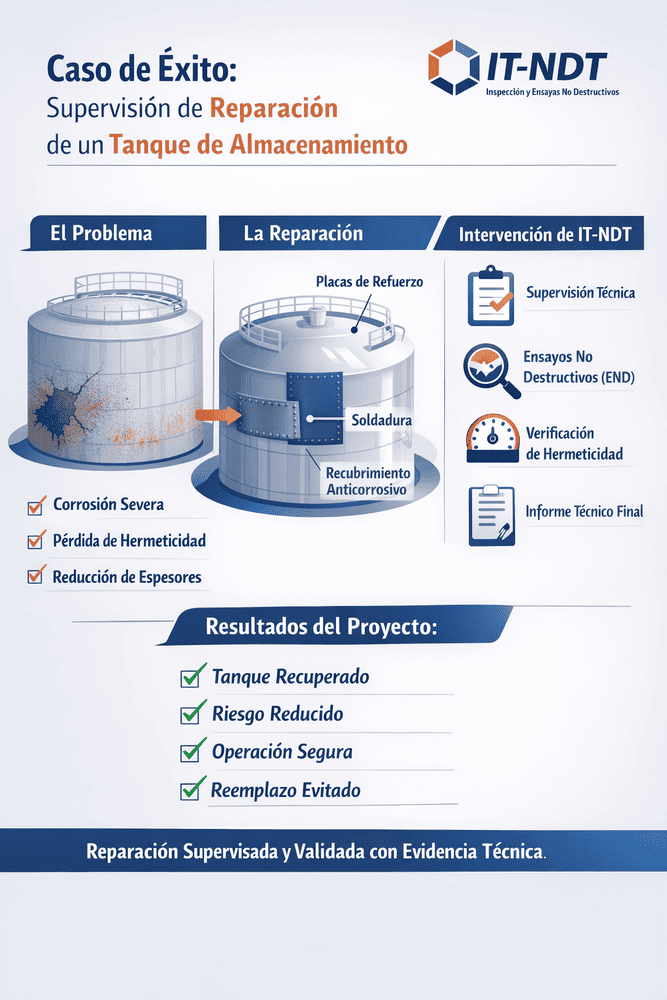 Supervisión de reparación de tanque de almacenamiento IT-NDT